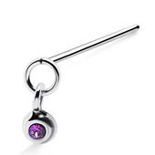 Ballring Stone Silver Straight Nose Stud NSKA-44